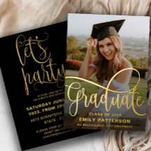 Modernes Gold Foil Graduate Foto Party