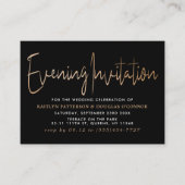 Modernes Gold Foil Script Abend Event Ticket Begleitkarte (Vorderseite)