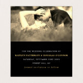 Modernes Gold Foil Script Foto mit Wartekarte Visitenkarten (Innenseite Aufgefaltet)