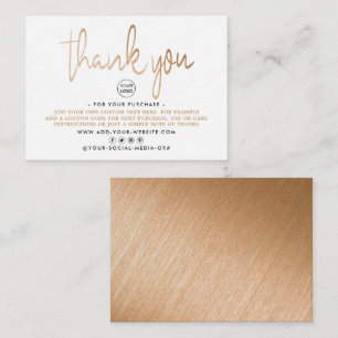 Modernes Gold Foil Script-Geschäft Vielen Dank Begleitkarte