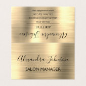 Modernes Gold Foil Visitenkarten (Außenseite Aufgefaltet)