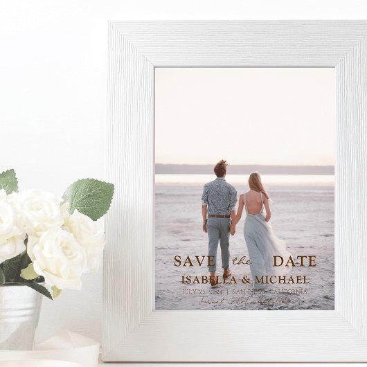 Modernes Gold-Foto-Hochzeit spart das Date Magnet