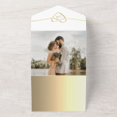 Modernes Gold Foto QR Code Hochzeit All In One Einladung (Außenbereich)