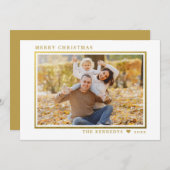 Modernes Gold Frame 2 Foto Frohe Weihnachten (Vorne/Hinten)