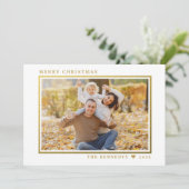 Modernes Gold Frame 2 Foto Frohe Weihnachten (Stehend Vorderseite)