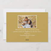 Modernes Gold Frame 2 Foto Frohe Weihnachten (Rückseite)