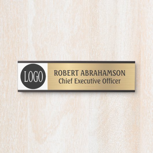 Modernes Gold für Ihr Logo-Office-Türschilder Türschild (Vorderseite )