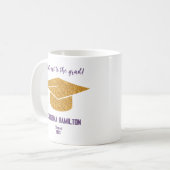 Modernes Gold geht zum Grad-Script-Abschluss Kaffeetasse (Vorderseite Links)