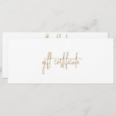 Modernes Gold-Geschenkgutschein (Vorne/Hinten)
