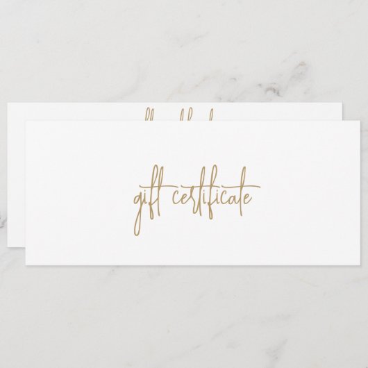 Modernes Gold-Geschenkgutschein (Vorne/Hinten)