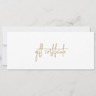 Modernes Gold-Geschenkgutschein