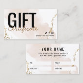 Modernes Gold-Geschenkgutschein Visitenkarte (Vorne/Hinten)