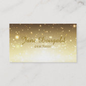 Modernes Gold Glitzer Event, Hochzeitsplaner Visitenkarte (Rückseite)