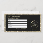 Modernes Gold-Glitzer-Geschenkgutschein (Rückseite)