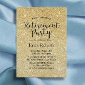 Modernes Gold Glitzer Glitzern Renten Party Einladung