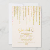 Modernes Gold Glitzer Grad Party Foto Einladung (Vorderseite)