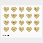 Modernes Gold Glitzer Liebe Script Wedding Siegel Herz-Aufkleber (Blatt)