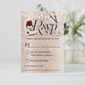 Modernes Gold Glitzer Mairytale Wedding RSVP Karte (Stehend Vorderseite)