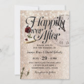 Modernes Gold Glitzer Märchen Hochzeitskuppel Rose Einladung (Vorderseite)