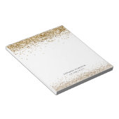Modernes Gold Glitzer Notepad Notizblock (angewinkelt)