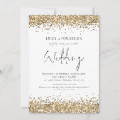 Modernes Gold Glitzer QR Code Wedding Einladung (Vorderseite)