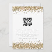 Modernes Gold Glitzer QR Code Wedding Einladung (Rückseite)