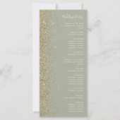 Modernes Gold Glitzer Sage Green Wedding Programm (Rückseite)