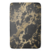 Modernes Gold Glitzer Schwarzes Marmor Badematte (Vorderseite Vertikal)