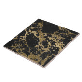 Modernes Gold Glitzer Schwarzes Marmor Fliese (Seite)