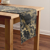 Modernes Gold Glitzer Schwarzes Marmor Kurzer Tischläufer (Beispiel)