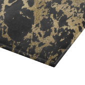 Modernes Gold Glitzer Schwarzes Marmor Schneidebrett (Ecke)