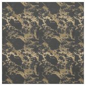 Modernes Gold Glitzer Schwarzes Marmor Stoff (Muster)