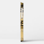 Modernes Gold Glitzer Script Monogram Case (Rückseite / Links)