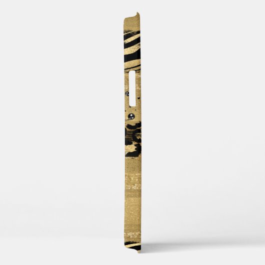 Modernes Gold Glitzer Script Monogram Case (Rückseite / Rechts)