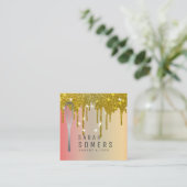 Modernes Gold Glitzer Tropfen Whisky Bäckerei Quadratische Visitenkarte (Stehend Vorderseite)