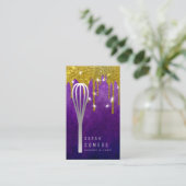 Modernes Gold Glitzer Whisk Bäckerei Visitenkarte (Stehend Vorderseite)