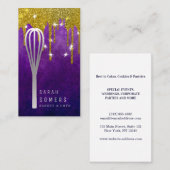 Modernes Gold Glitzer Whisk Bäckerei Visitenkarte (Vorne/Hinten)