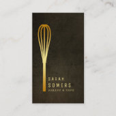 Modernes Gold Glitzer Whisk Bäckerei Visitenkarte (Vorderseite)