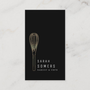 Modernes Gold Glitzer Whisk Bäckerei Visitenkarte