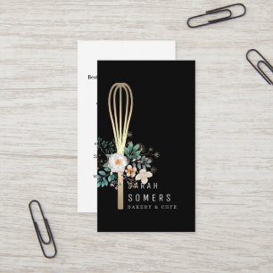Modernes Gold Glitzer Whisk Bäckerei Visitenkarte