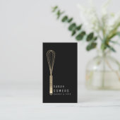 Modernes Gold Glitzer Whisk Bäckerei Visitenkarte (Stehend Vorderseite)