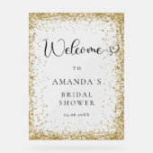 Modernes, Gold-Glitzer, WillkommensBrautparty Acrylschild (Vorderseite)