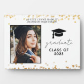 Modernes Gold Graduate Foto Keepake Plaque Fotoplatte (Vorderseite)