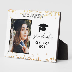 Modernes Gold Graduate Foto Keepake Plaque Fotoplatte
