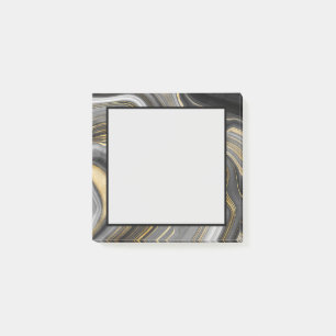 Modernes Gold & Gray Agate Geode Mineral Abstrakt Post-it Klebezettel
