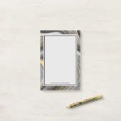 Modernes Gold & Gray Agate Geode Mineral Abstrakt Post-it Klebezettel (Auf Schreibtisch)