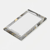 Modernes Gold & Gray Agate Geode Mineral Abstrakt Post-it Klebezettel (angewinkelt)