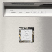 Modernes Gold & Gray Agate Geode Mineral Geburtsta Magnet (In Situ (Geschirrspüler))