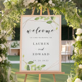 Modernes Gold Greenerity Wedding Willkommenszeiche Poster