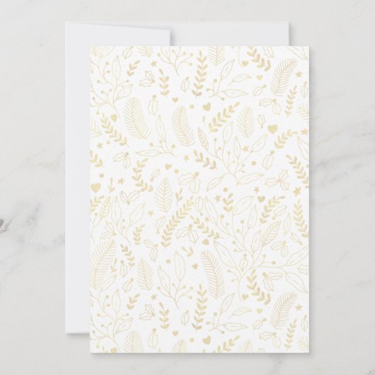 Modernes Gold & Greenery Weihnachtsfest Party Einladung (Rückseite)